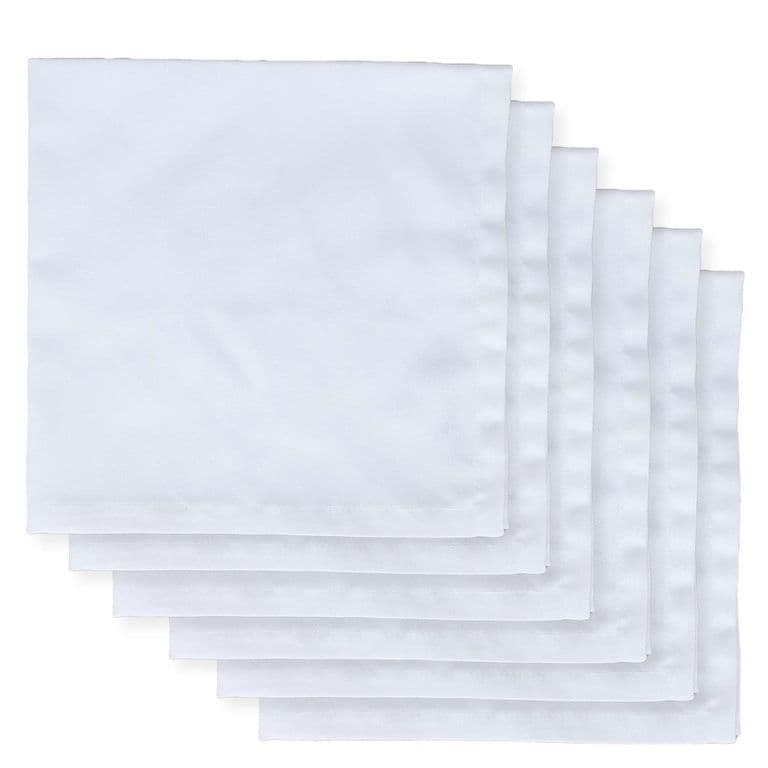 JUEGO DE 6 SERVILLETAS DE TELA 40X40 BLANCO