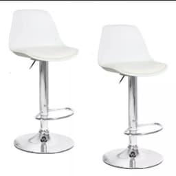 Pack 2 Pisos Bar Taburete Silla Tulip Alex Blancas