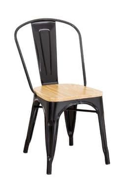 Silla Tolix con Asiento de Madera