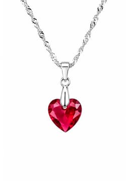 Collar Amor Plata 925 creado con cristales de Swarovski Scarlet Rojo TALLA UNICA