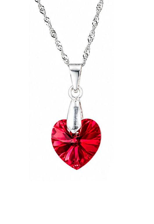 Collar Romance Plata 925 creado con cristales de Swarovski Siam Rojo TALLA UNICA