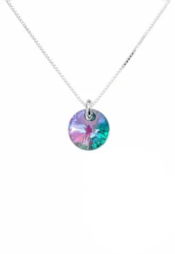 Collar Punto de Luz Plata 925 creado con cristales de Swarovski Paradise Verde TALLA UNICA