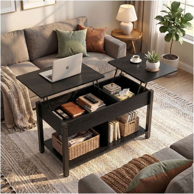 Mesa De Centro Elevable Para Living 110X49X48cm