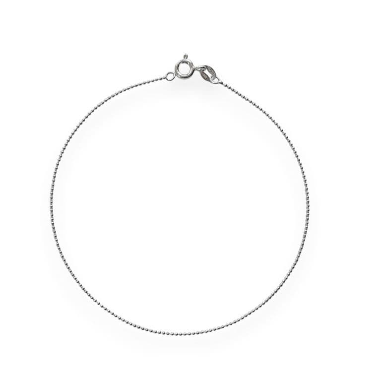 Tobillera Bolitas 24cm Plata Fina 925 Plateado TALLA UNICA