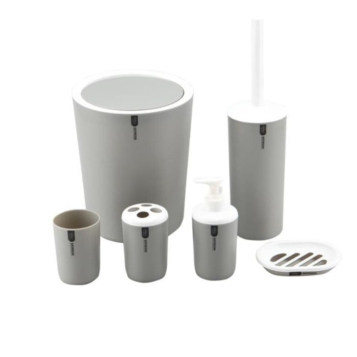 Juego De Bano De 6 Piezas Accesorios - Gris