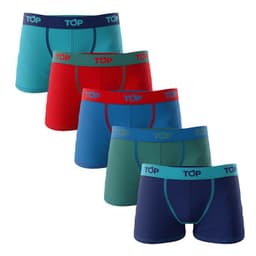 Boxer Nino Algodon Color Pack 5 C6 Rojo 10