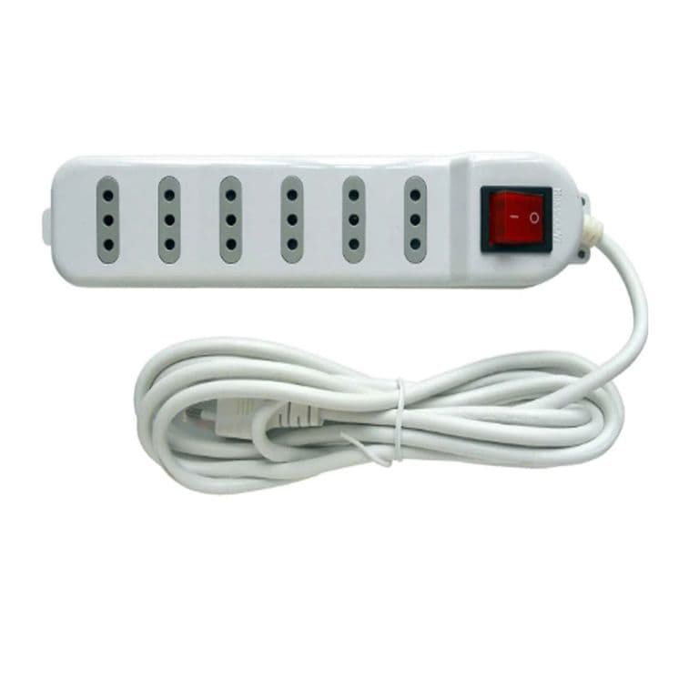 ALARGADOR 6 TOMAS 3 METROS SWITCH ON/OF BLANCO
