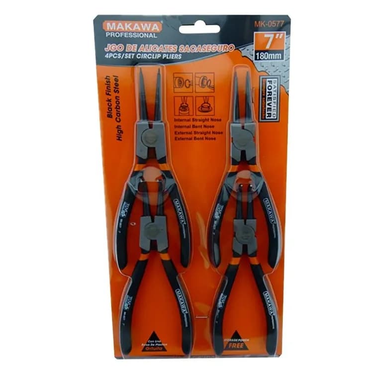 Set Juego Kit De Alicates Sacaseguros 7 Pulgadas Mk-0577