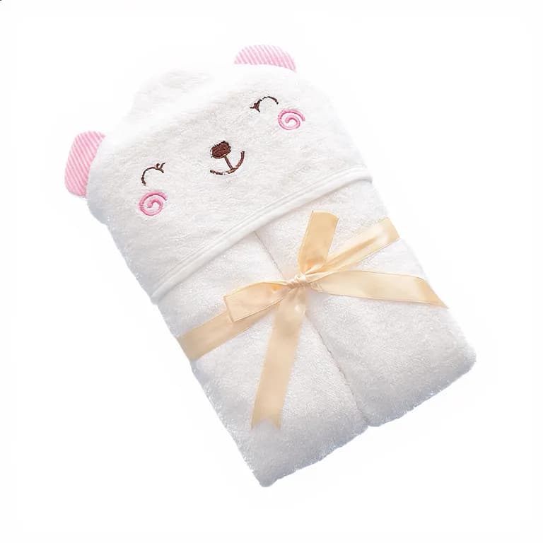 TOALLA BEBE 100 BAMBU ORGANICO 90X90 PINK