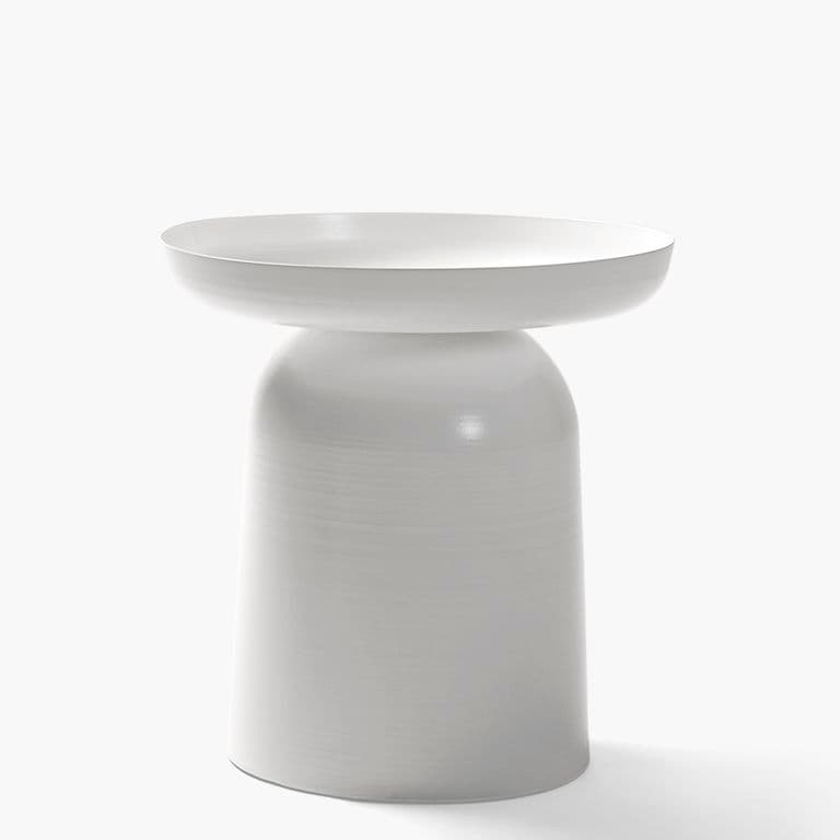 Mesa Lateral Metalica Otelo Blanco Form