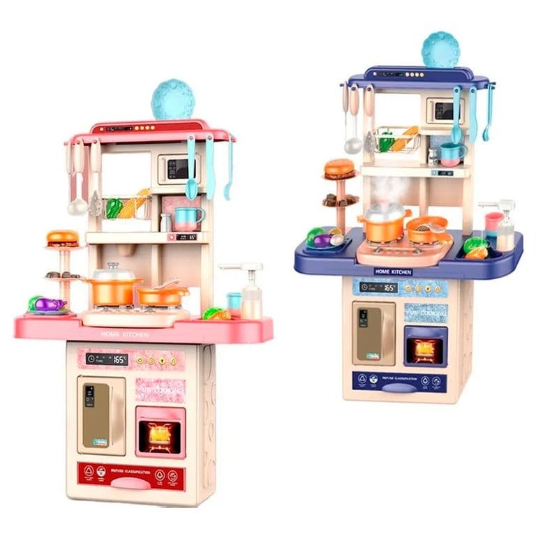 Set de Cocina Juguete Con Luz Sonido Agua Vapor Y Mas 65 Cm. - Azul
