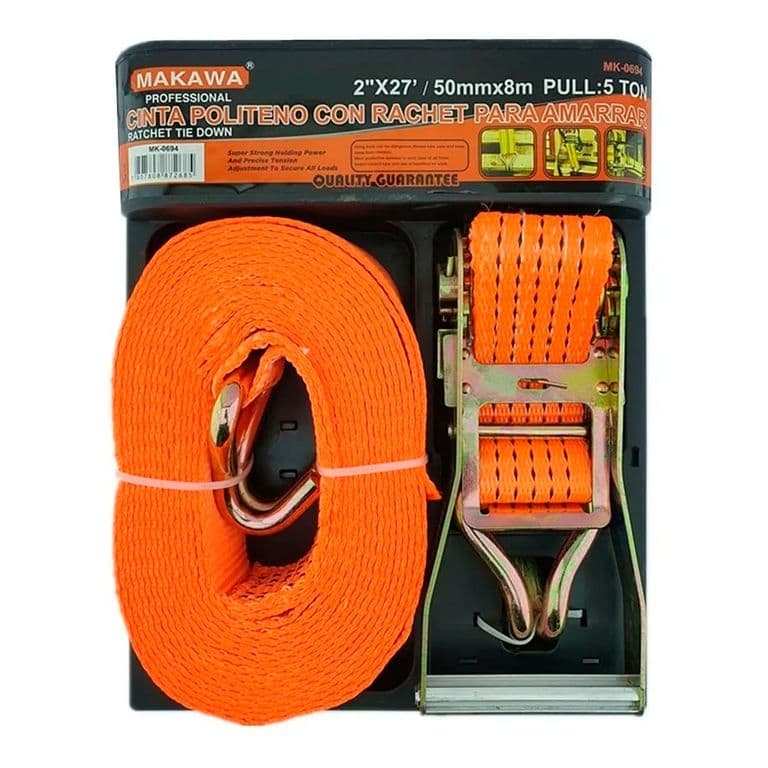 Eslinga Cinta Amarre Con Ratchet 2 Pulgada X 27 Ft