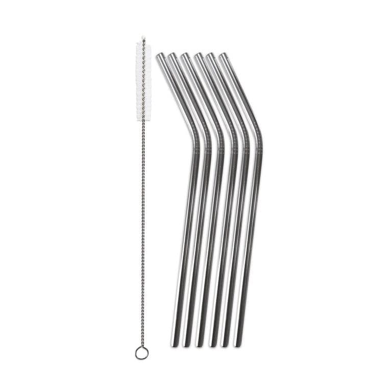 Set 6 Bombillas Acero Inox c/ Cepillo para Limpiar