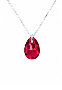 Collar Gota de Luz Plata 925 creado con cristales de Swarovski Scarlet Rojo TALLA UNICA