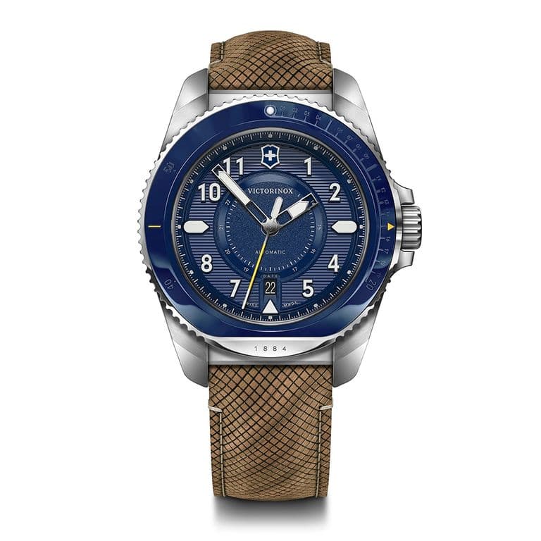 Reloj Journey 1884 Automatico dial azul correa de madera Azul L
