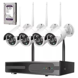 Kit 4 Camara de Seguridad Inalambricas 2MP con Disco Duro 1 Terabyte 1080P