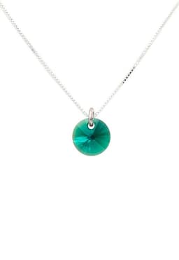 Collar Punto de Luz Plata 925 creado con cristales de Swarovski Emerald Verde TALLA UNICA