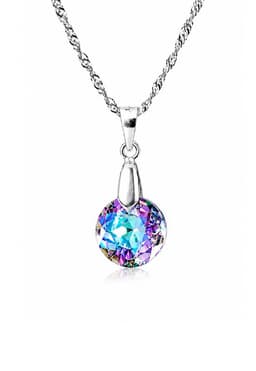 Collar Gracia Plata 925 creado con cristales de Swarovski Vitral Light Violeta TALLA UNICA