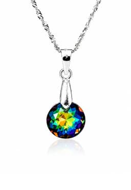 Collar Gracia Plata 925 creado con cristales de Swarovski Vitral Medium Verde TALLA UNICA