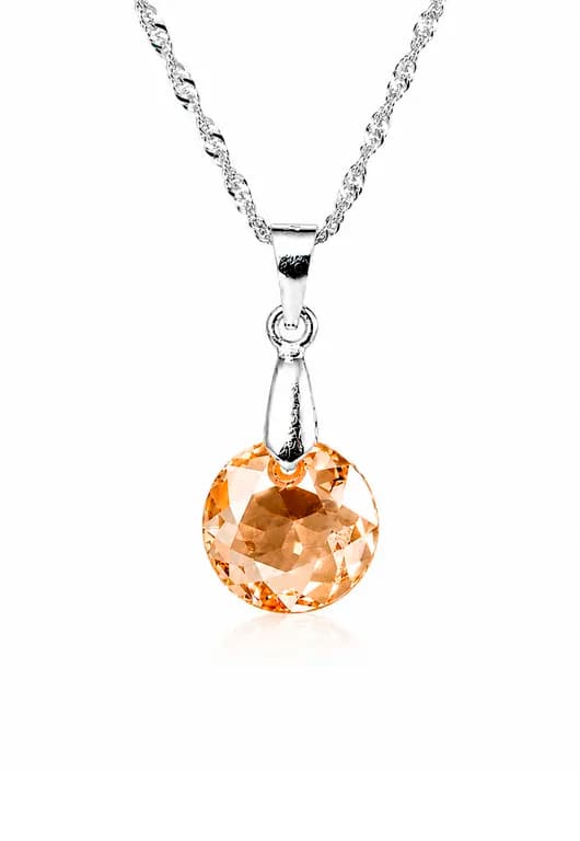 Collar Gracia Plata 925 creado con cristales de Swarovski Golden Shadow Beige TALLA UNICA
