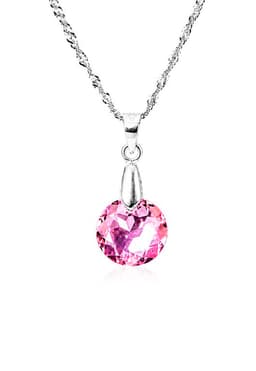 Collar Gracia Plata 925 creado con cristales de Swarovski Light Rose Rosa TALLA UNICA
