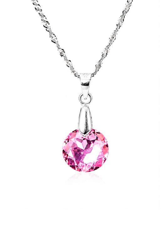 Collar Gracia Plata 925 creado con cristales de Swarovski Light Rose Rosa TALLA UNICA