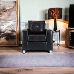Sofa George 1 Cuerpo Cuero Sintetico Negro