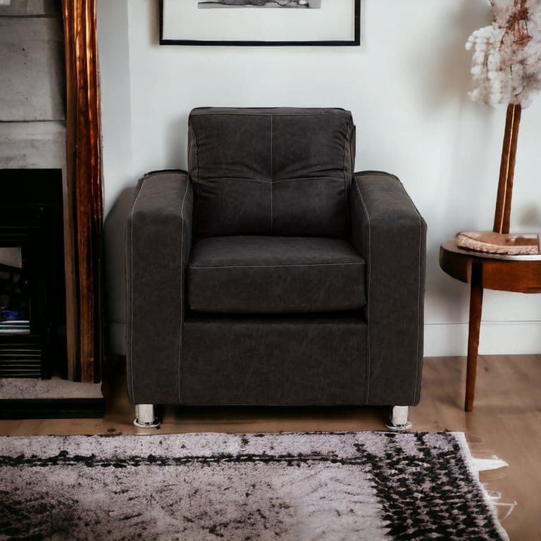 Sofa George 1 Cuerpo Cuero Auris Negro