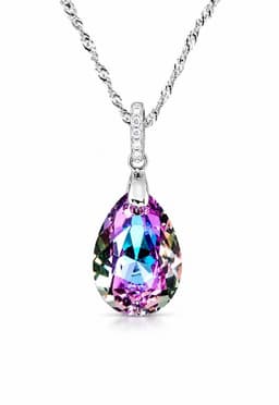 Collar Capricho Plata 925 creado con cristales de Swarovski Vitral Light Violeta TALLA UNICA