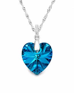 Collar Gran Romance Plata 925 creado con cristales de Swarovski Bermuda Blue Azul TALLA UNICA