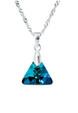 Collar Trinidad Plata 925 creado cristales de Swarovski Bermuda Blue Azul TALLA UNICA