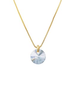 Collar Punto de Luz Gold 24K creado con cristales de Swarovski Blue Shade Celeste TALLA UNICA