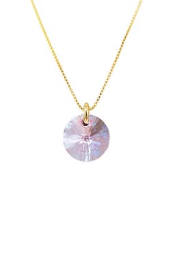 Collar Punto de Luz Gold 24K creado con cristales de Swarovski Light Rose Rosa TALLA UNICA