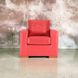 Sofa Franco 1 Cuerpo Cuero Sintetico Rojo