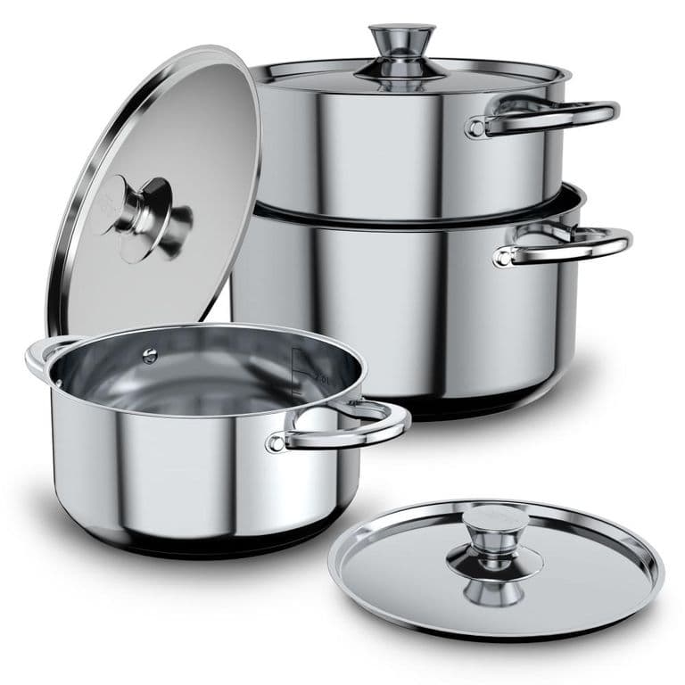 Bateria De Cocina 6 Piezas Acero Inoxidable 420-6SS