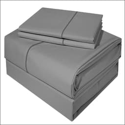 Juego De Sabanas Full Dark Delicato Gris 300 Hilos