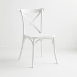 Silla Crossback Danubio de Terraza Exterior o Comedor - Blanca