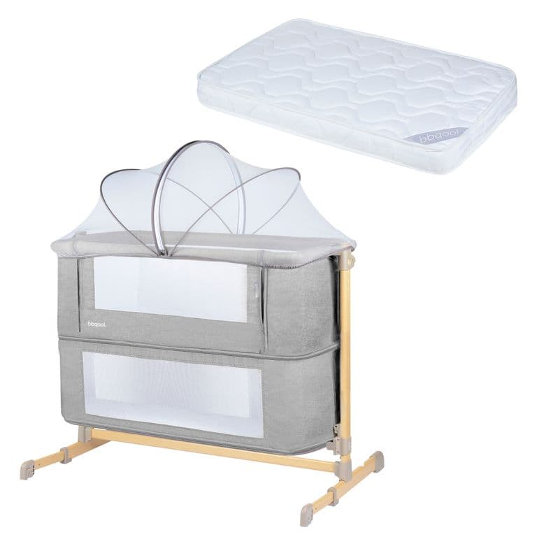 Cuna Colecho Aura Gris + Colchon Grey