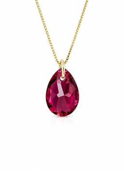 Collar Gota de Luz Gold 24k creado con cristales de Swarovski Scarlet Rojo TALLA UNICA