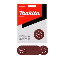 10 Discos Lija Con Velcro 125mm (5 ) Grano 80 D-54514