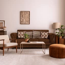 Sofa Roma 3C Tela Cafe
