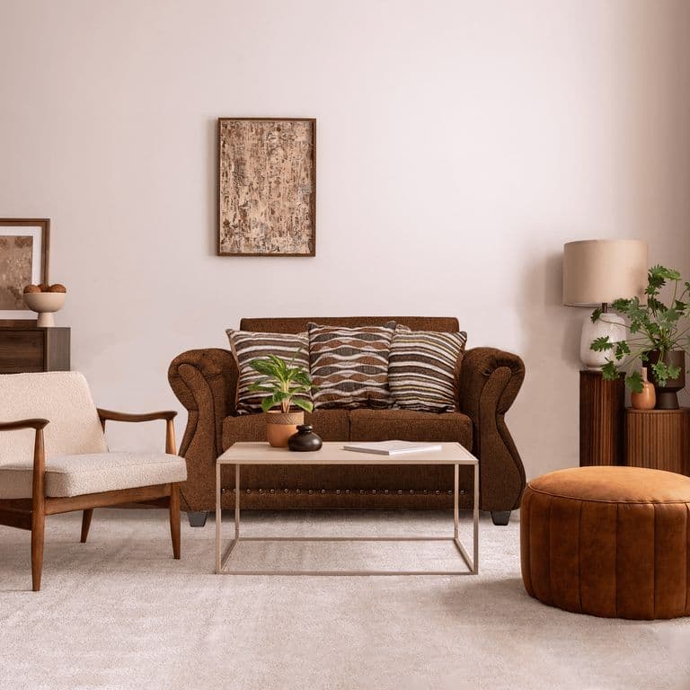 Sofa Roma 2C Tela Cafe