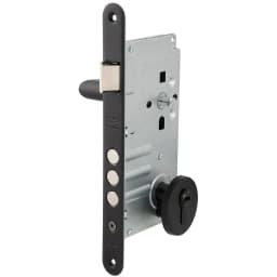 Cerradura Embutida Niza B60 Negra de Acceso con Manilla Interior