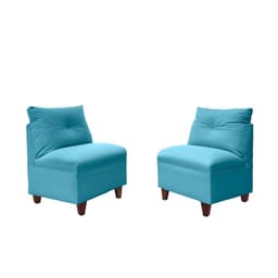 PAR BUTACAS MATEO CHENILLE TURQUESA PATA MADERA 1C