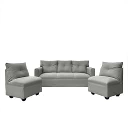 JUEGO LIVING MATEO CHENILLE GRIS PATA PLASTICA 3C1C1C