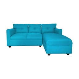 SECCIONAL MATEO CHENILLE TURQUESA PATA PLASTICA