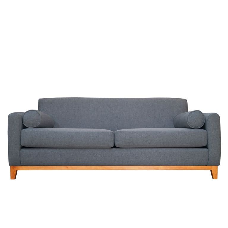 SOFA MELI CHENILLE TIPO LINO GRIS 3 CUERPOS