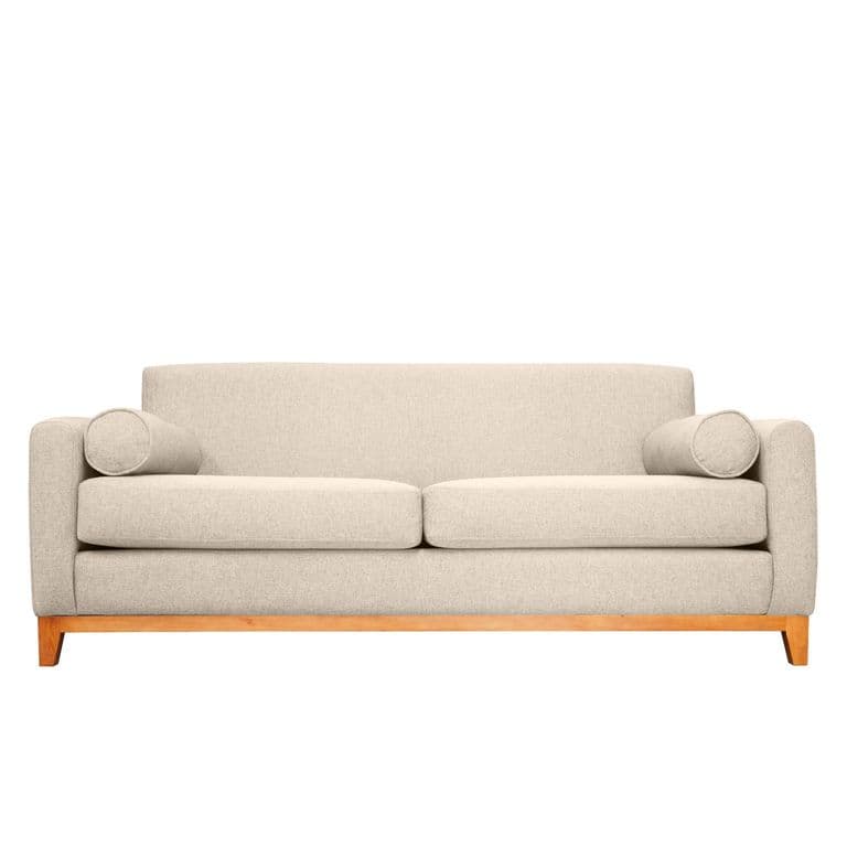 SOFA MELI CHENILLE TIPO LINO BEIGE 2 CUERPOS