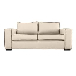 SOFA GABRO CHENILLE TIPO LINO BEIGE 3 CUERPOS