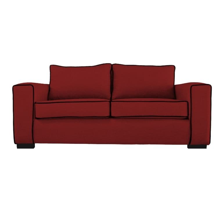 SOFA GABRO CHENILLE TIPO LINO ROJA 3 CUERPOS
